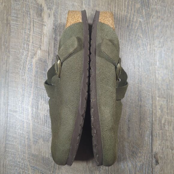 Birkenstock Boston Green Thyme Suede Clog Women's Size EU 40 US 9 Soft Footbed - Picture 9 of 12